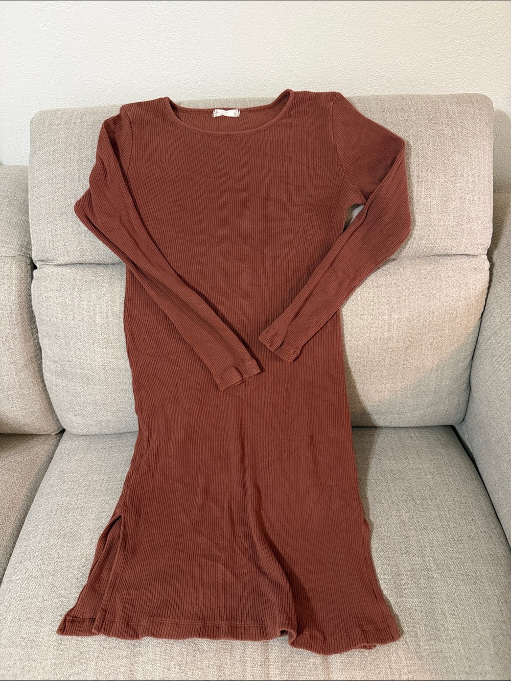 Altard State women rust colored knee length dress - size large